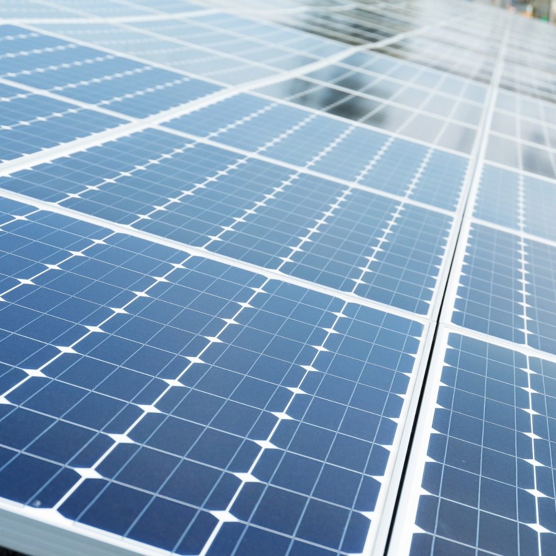 Close-up of clean solar panels